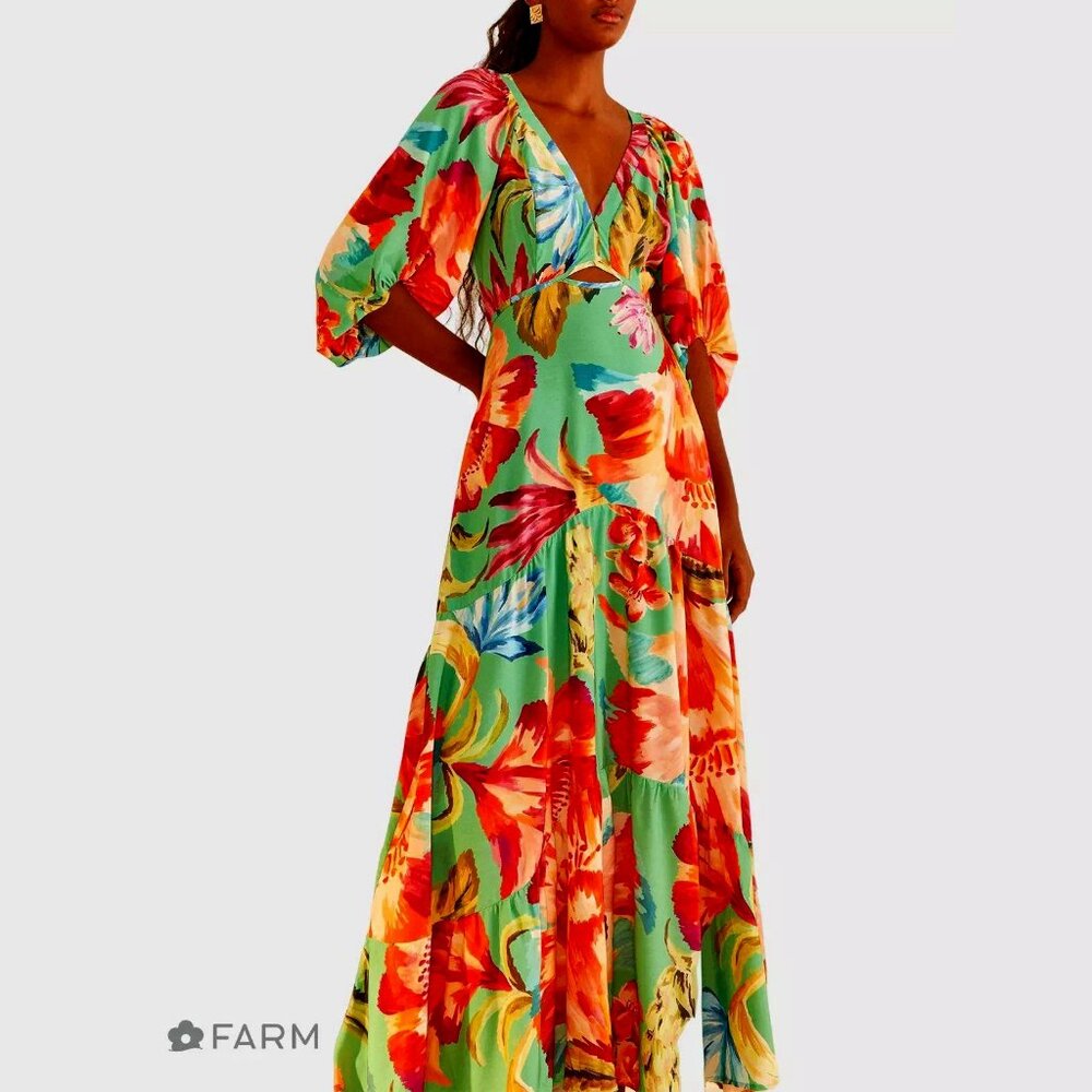 SOLD FARM Rio Tropicart Floral Maxi sz Small New With Tags